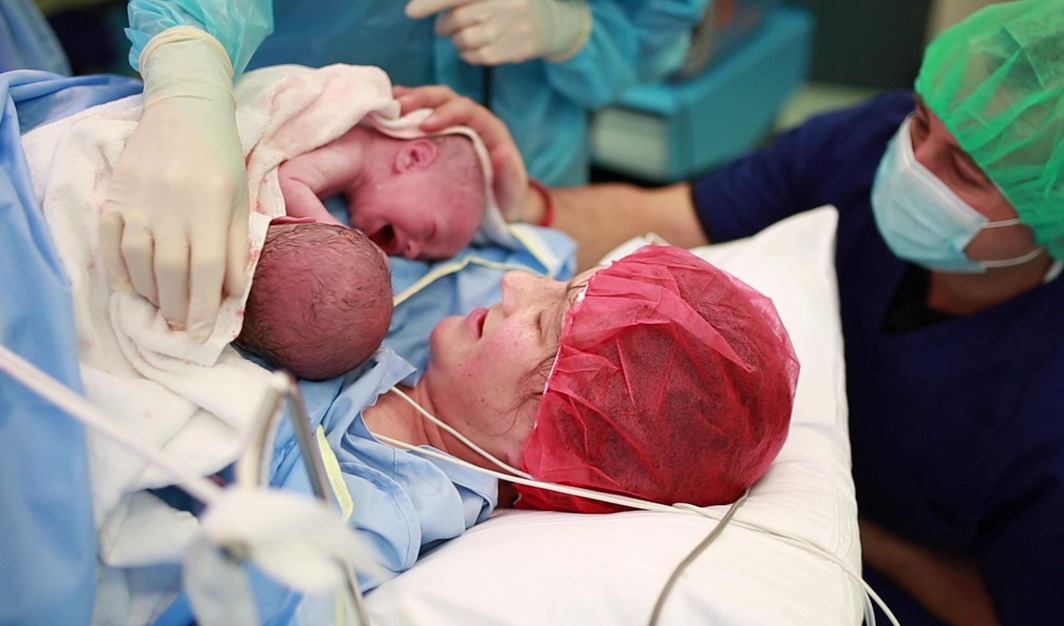 Twin Maternal assisted caesarean Melbourne